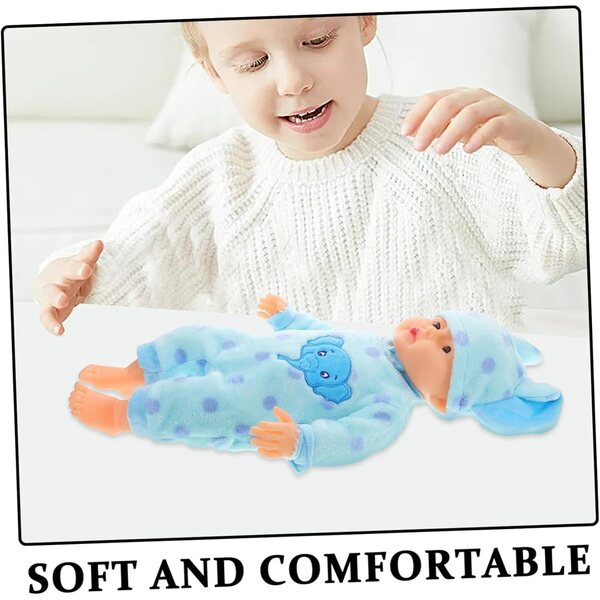 Uonlytech Schlafanzug für Puppe, 45 cm, Blau mit Punkten – Set mit 2 weichen und bequemen Teilen