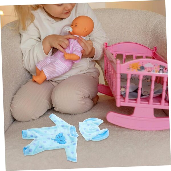 Uonlytech Schlafanzug für Puppe, 45 cm, Blau mit Punkten – Set mit 2 weichen und bequemen Teilen