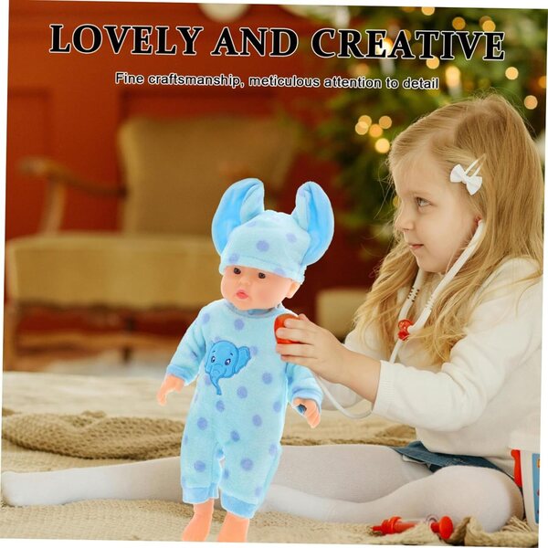 Uonlytech Schlafanzug für Puppe, 45 cm, Blau mit Punkten – Set mit 2 weichen und bequemen Teilen