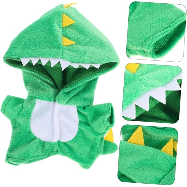 Costume dinosauro in peluche per bambole 20 cm, abbigliamento morbido e leggero unisex