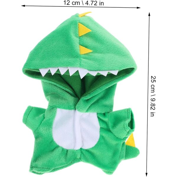 Costume dinosauro in peluche per bambole 20 cm, abbigliamento morbido e leggero unisex