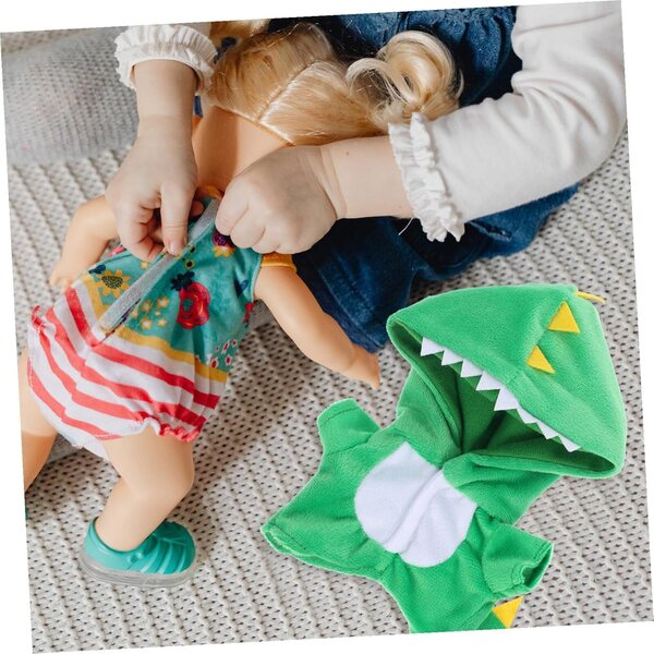 Costume dinosauro in peluche per bambole 20 cm, abbigliamento morbido e leggero unisex