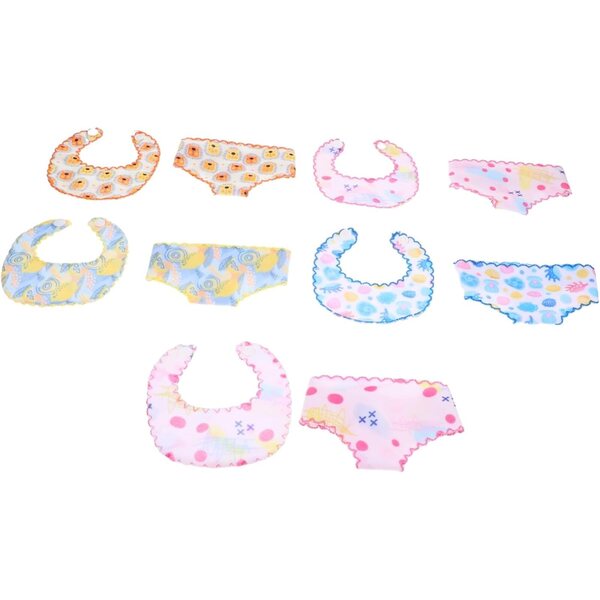 NOLITOY 5 Set Culottes e Bavaglini per Bambole in Stoffa Riutilizzabili e Colorati