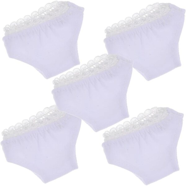 SOIMISS Set 5 Culotte Bianche Elastiche in Cotone per Bambole, Accessori Miniature