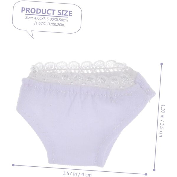 SOIMISS Set 5 Culotte Bianche Elastiche in Cotone per Bambole, Accessori Miniature
