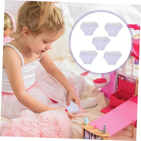 SOIMISS Set 5 Culotte Bianche Elastiche in Cotone per Bambole, Accessori Miniature