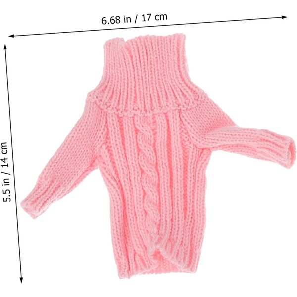 Set mit 5 gestrickten Puppenkleidern, kompakte Größe und lässige Farben, vielseitiges Zubehör für Kinder