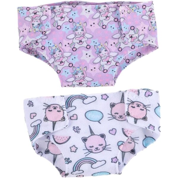 iplusmile Pannolini Lavabili Riutilizzabili per Bambole 18 Pollici - 2 Pezzi Colorati