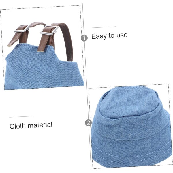 Set Costume Bambole con Salopette e Cappello Blu per Cosplay e Decorazioni