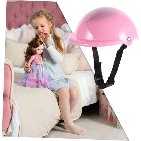 Fahrradhelm für 18 Zoll große rosa Puppe, Sicherheitsdekoration und Spielzubehör