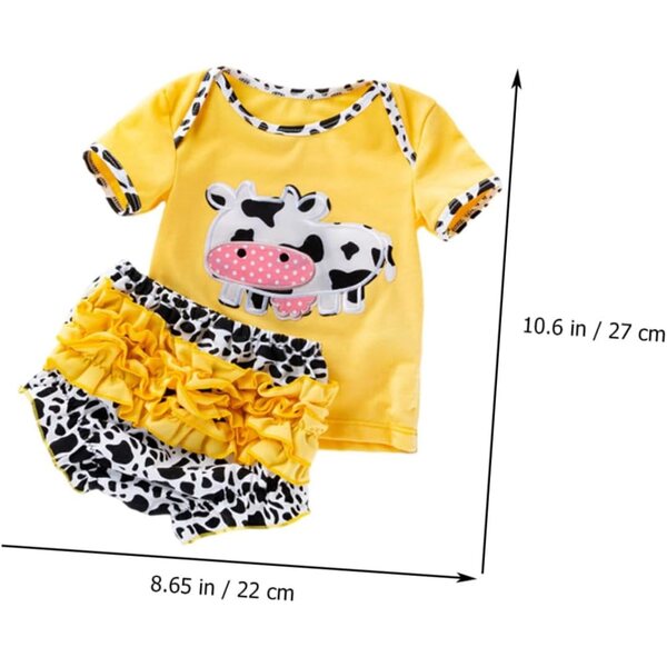 GALPADA 4-teiliges Bekleidungsset für wiedergeborene Puppen 50-55 cm aus Baumwolle mit Kuhmuster
