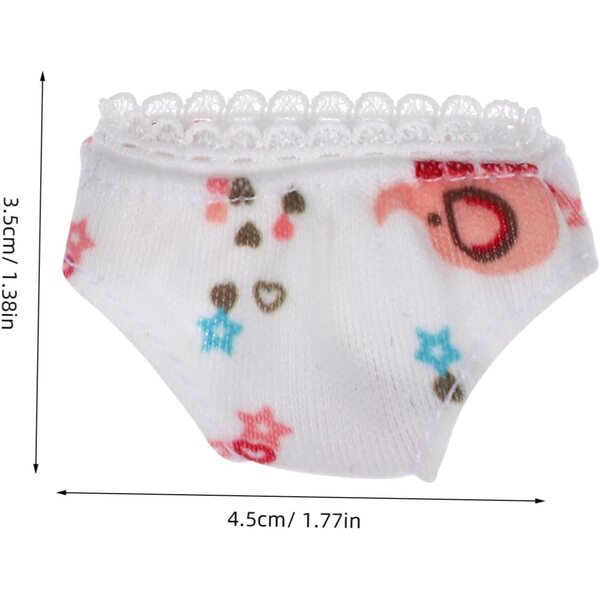NOLITOY 3 Mini Culottes Bianche per Bambole in Tessuto Traspirante e Morbido