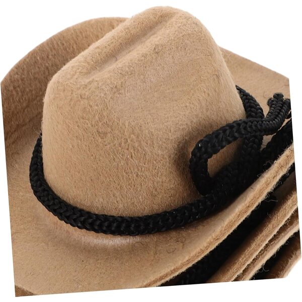 Set mit 4 Mini-Westernhüten in Beige, 8 cm, für Puppen, Dekorationen und kreative Hobbys