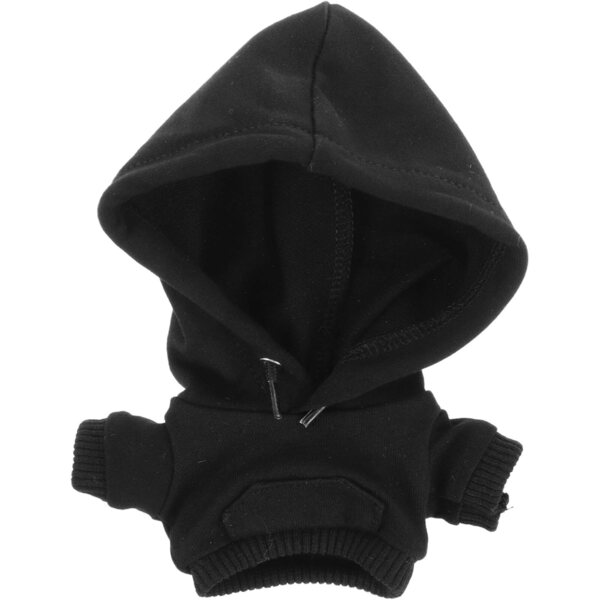 NOLITOY Mini Sweat à Capuche Nero in Cotone per Bambole, Accessorio Invernale Adorabile