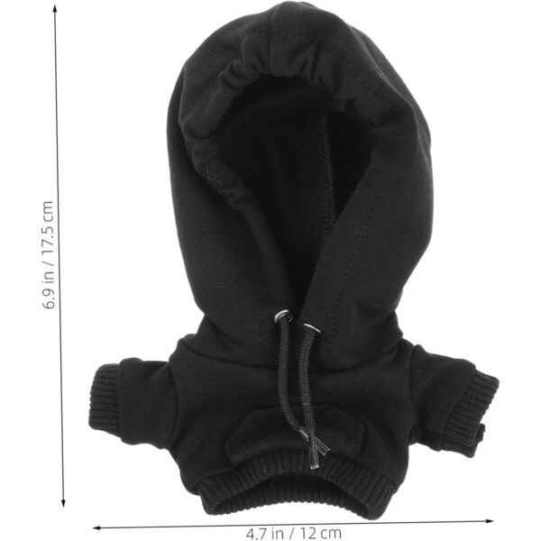 NOLITOY Mini Sweat à Capuche Nero in Cotone per Bambole, Accessorio Invernale Adorabile