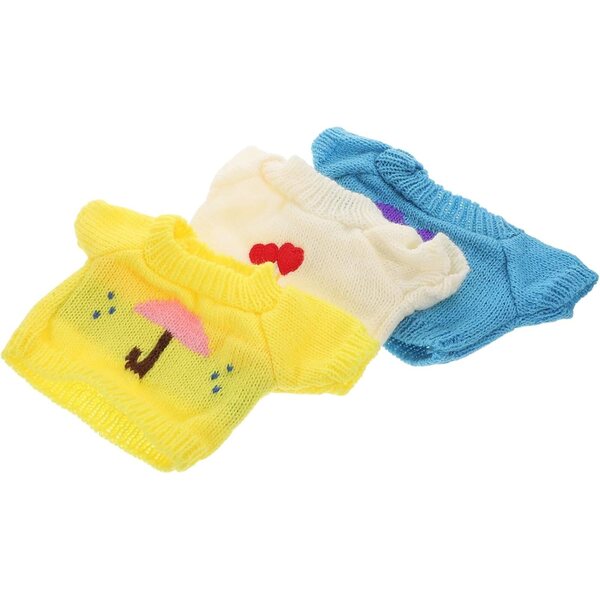 3er-Set Pullover für Plüschtiere – weiche und farbenfrohe Kleidung für Teddybären 30 cm