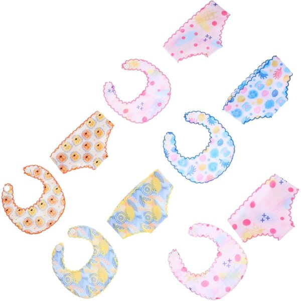 iplusmile Set 5 Pezzi Bavaglini e Culotte per Bambole 30 cm Riutilizzabili e Facili da Indossare