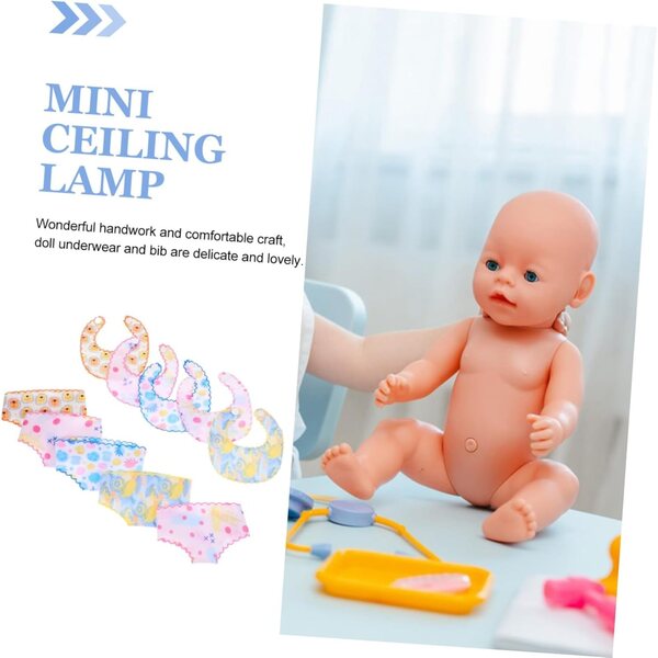 iplusmile Set 5 Pezzi Bavaglini e Culotte per Bambole 30 cm Riutilizzabili e Facili da Indossare