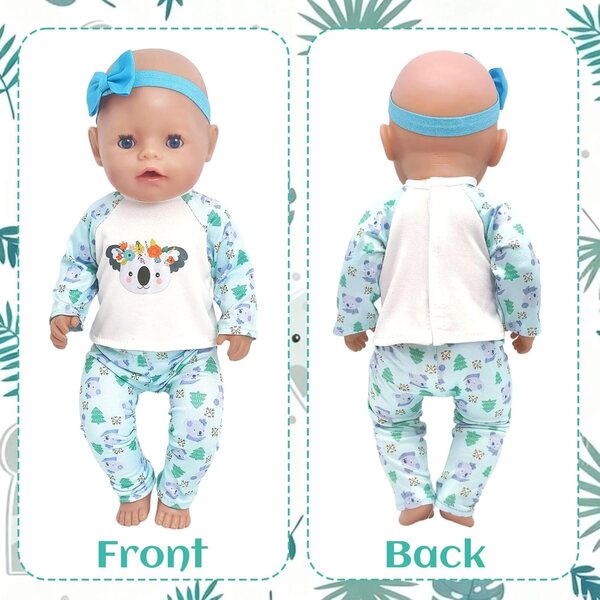Abbigliamento per Bambole 43 cm Xerteam - Set Lavabile in Lavatrice