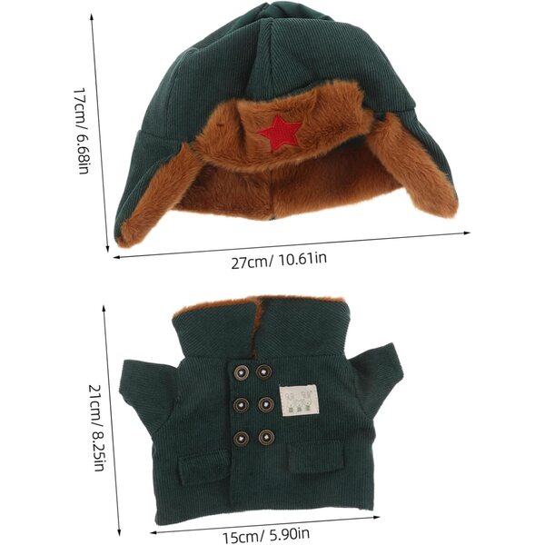 Costume Militare per Bambola con Cappotto e Cappello Caldi – Completo per Bambola Invernale