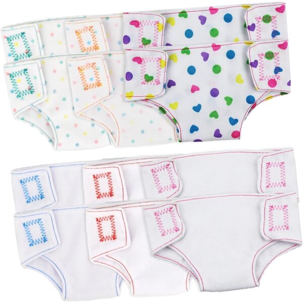 NOLITOY 12 Mini Pannolini Lavabili per Bambole 16-18 cm Accessori Giochi Infantili