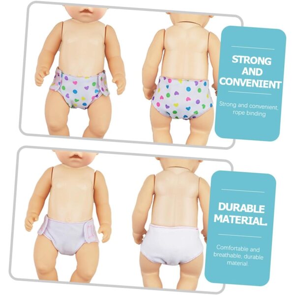 NOLITOY 12 Mini Pannolini Lavabili per Bambole 16-18 cm Accessori Giochi Infantili