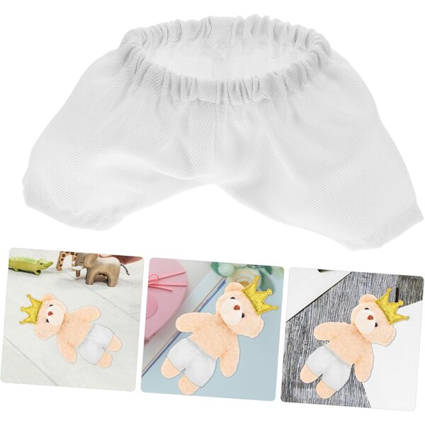 GALPADA Shorts Peluche Ours Bianchi per Bamboles 20cm, 4 Pezzi Miniature