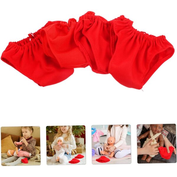 iplusmile Set mit 4 wiederverwendbaren roten Culottes für Puppen von 45–60 cm – Rollenspielzubehör