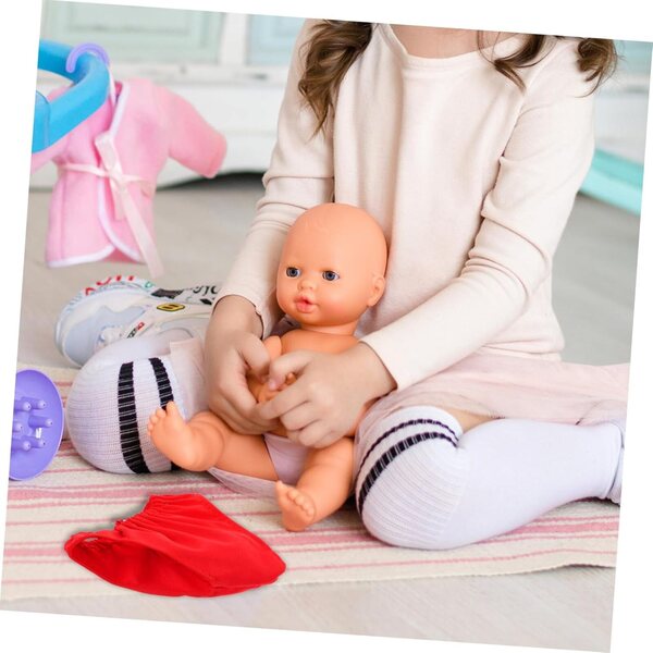 iplusmile Set mit 4 wiederverwendbaren roten Culottes für Puppen von 45–60 cm – Rollenspielzubehör