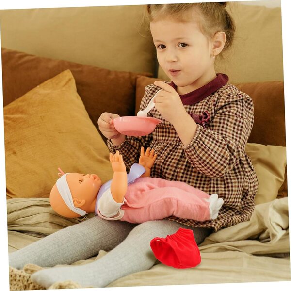iplusmile Set mit 4 wiederverwendbaren roten Culottes für Puppen von 45–60 cm – Rollenspielzubehör