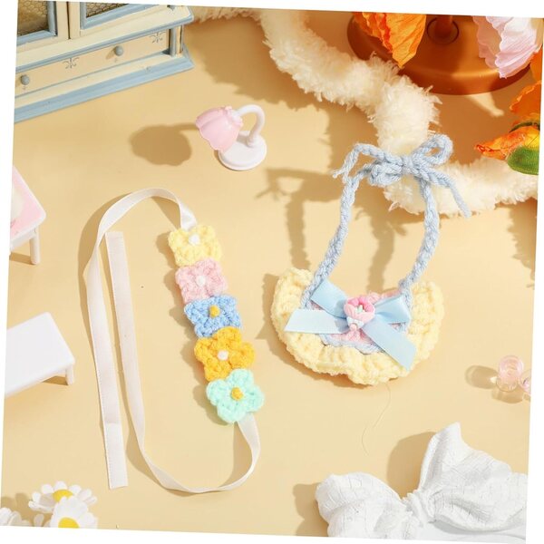 Set Bandeau e Bavaglino in Cotone per Bambole Baby - Accessori Eleganti e Pratici