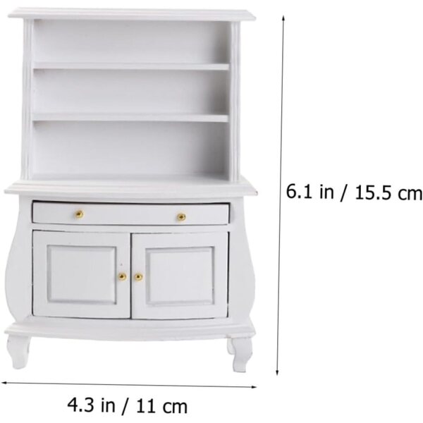 ORFOFE Mini Libreria in Legno Bianco per Casa delle Bambole, Decorazione Realistica Fai-da-Te