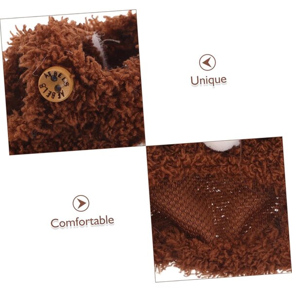 iplusmile Bären-Outfit für Puppe mit Mütze und Einteiler aus weichem Stoff, 17 cm