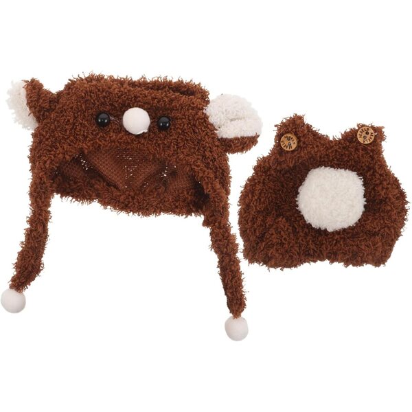 NOLITOY Costume Orsetto per Bambole con Cappello e Tuta in Tessuto Morbido