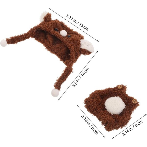 NOLITOY Costume Orsetto per Bambole con Cappello e Tuta in Tessuto Morbido
