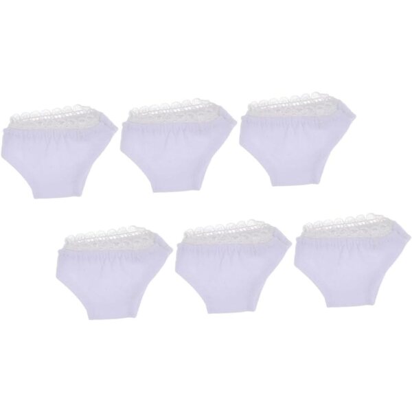 GALPADA 6 Culottes in Cotone per Bamboles, Sottovesti Elastiche Bianche per Bambole, 4x3,5cm