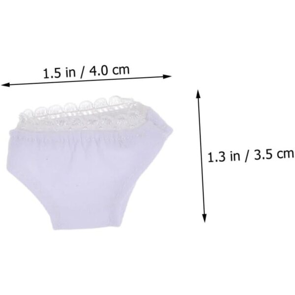 GALPADA 6 Culottes in Cotone per Bamboles, Sottovesti Elastiche Bianche per Bambole, 4x3,5cm