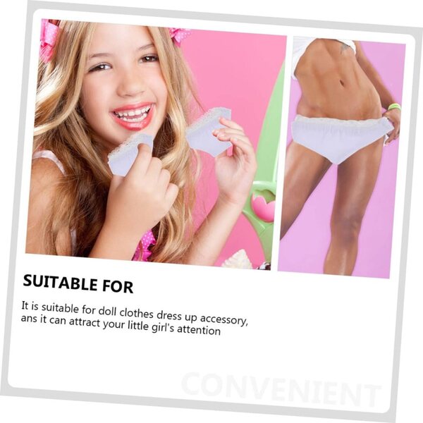 GALPADA 6 Culottes in Cotone per Bamboles, Sottovesti Elastiche Bianche per Bambole, 4x3,5cm