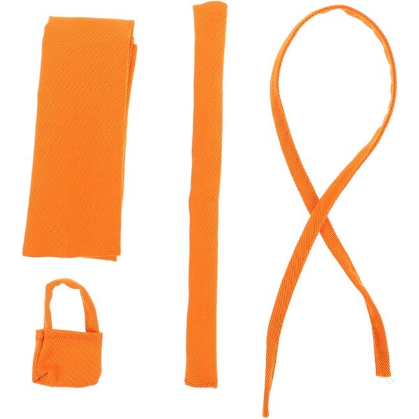 GALPADA Costume da Monaco Cinese per Bambola in Poliestere Arancione 56x4.5 cm