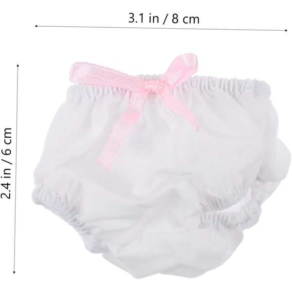 Hemobllo 2 Culottes Mini per Bamboles Lavables e Riutilizzabili, Accessori Bianchi