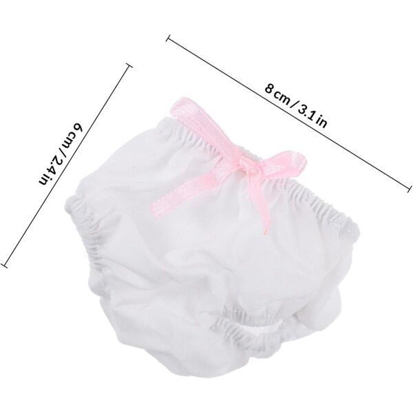 Hemobllo 2 Culottes Mini per Bamboles Lavables e Riutilizzabili, Accessori Bianchi