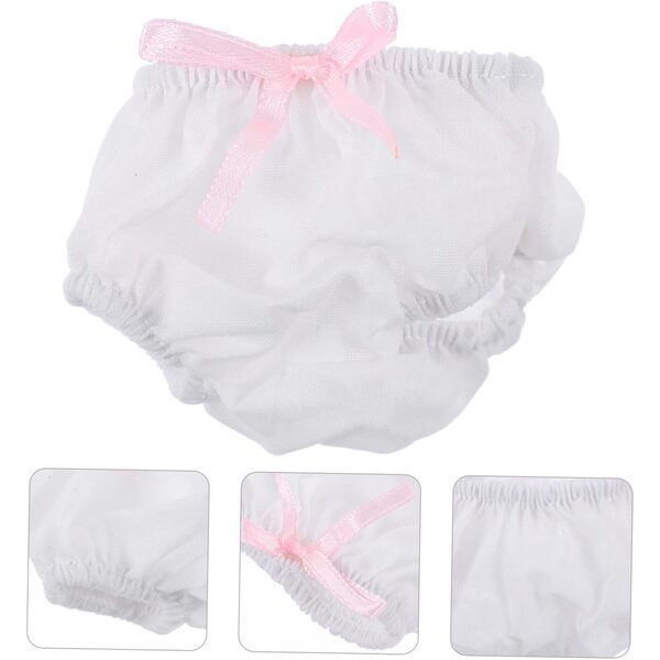 Hemobllo 2 Culottes Mini per Bamboles Lavables e Riutilizzabili, Accessori Bianchi