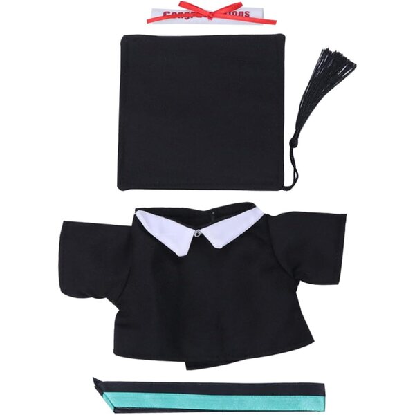 Hemobllo Abito Verde da Laurea per Bambole con Cappello e Accessori