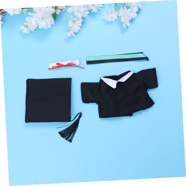 Hemobllo Abito Verde da Laurea per Bambole con Cappello e Accessori