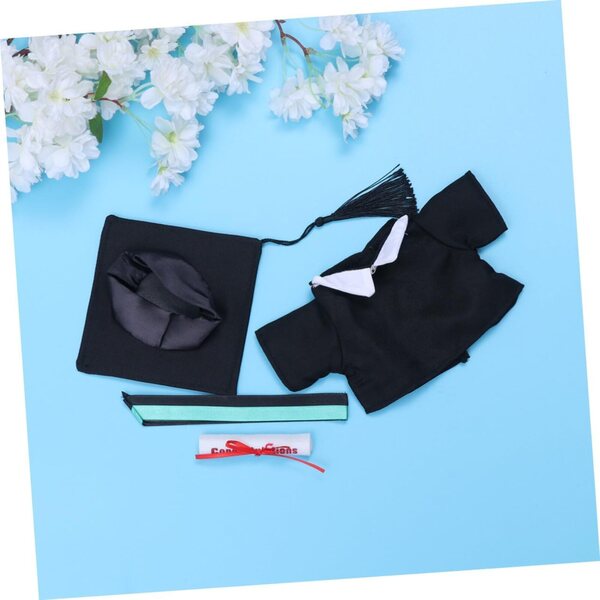 Hemobllo Abito Verde da Laurea per Bambole con Cappello e Accessori