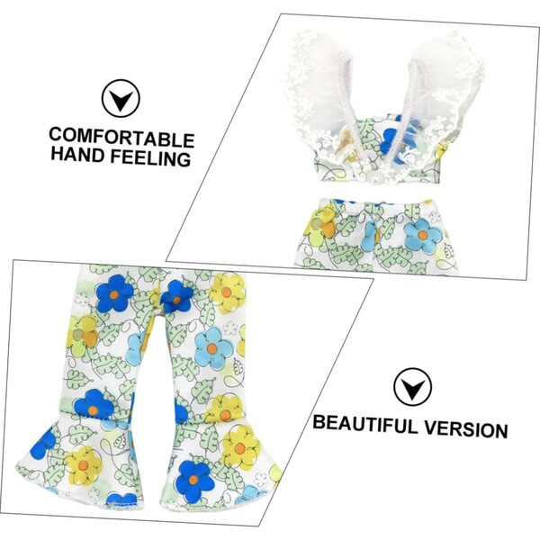 GALPADA Set Abbigliamento Estivo per Bambole - Top a Bretelle e Pantaloni Evasé in Tessuto Leggero