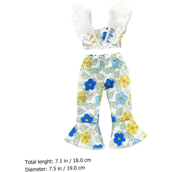 GALPADA Set Abbigliamento Estivo per Bambole - Top a Bretelle e Pantaloni Evasé in Tessuto Leggero