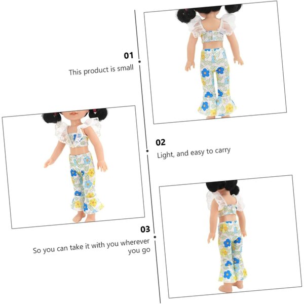 GALPADA Set Abbigliamento Estivo per Bambole - Top a Bretelle e Pantaloni Evasé in Tessuto Leggero
