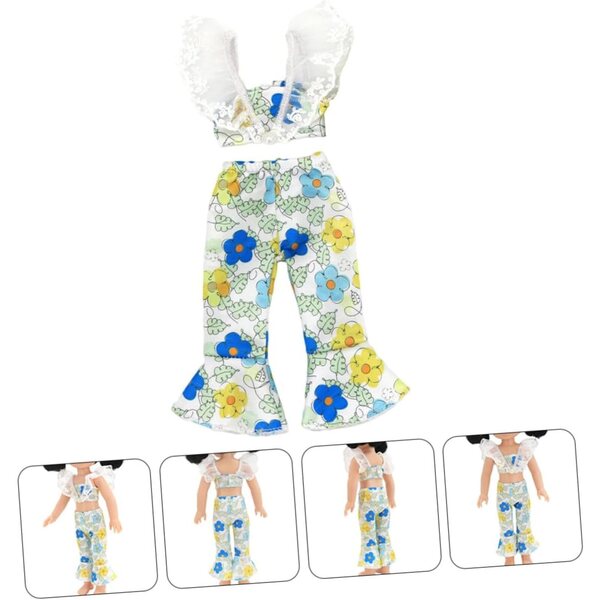 GALPADA Set Abbigliamento Estivo per Bambole - Top a Bretelle e Pantaloni Evasé in Tessuto Leggero