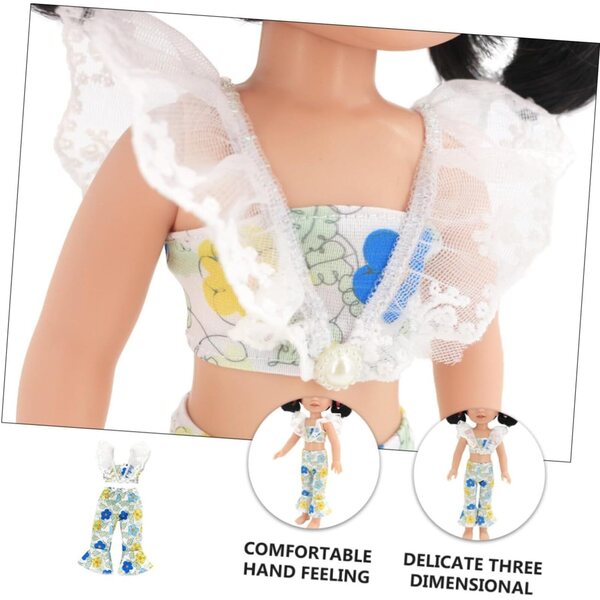 GALPADA Set Abbigliamento Estivo per Bambole - Top a Bretelle e Pantaloni Evasé in Tessuto Leggero